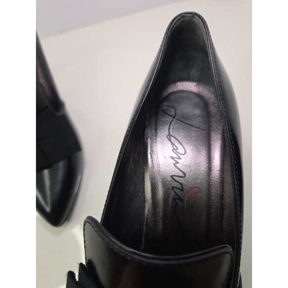 Lanvin Luxury Black Patent Leather Pump With Ribbon Details EU 37.5 NWOB - Picture 6 of 16